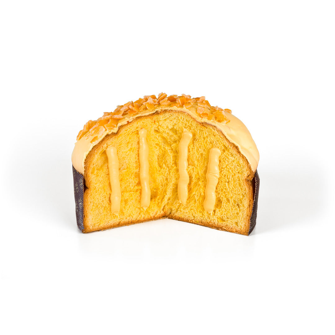 Panettone Artigianale Farcito con Crema di Mandarino Di Sicilia aperto – dettaglio