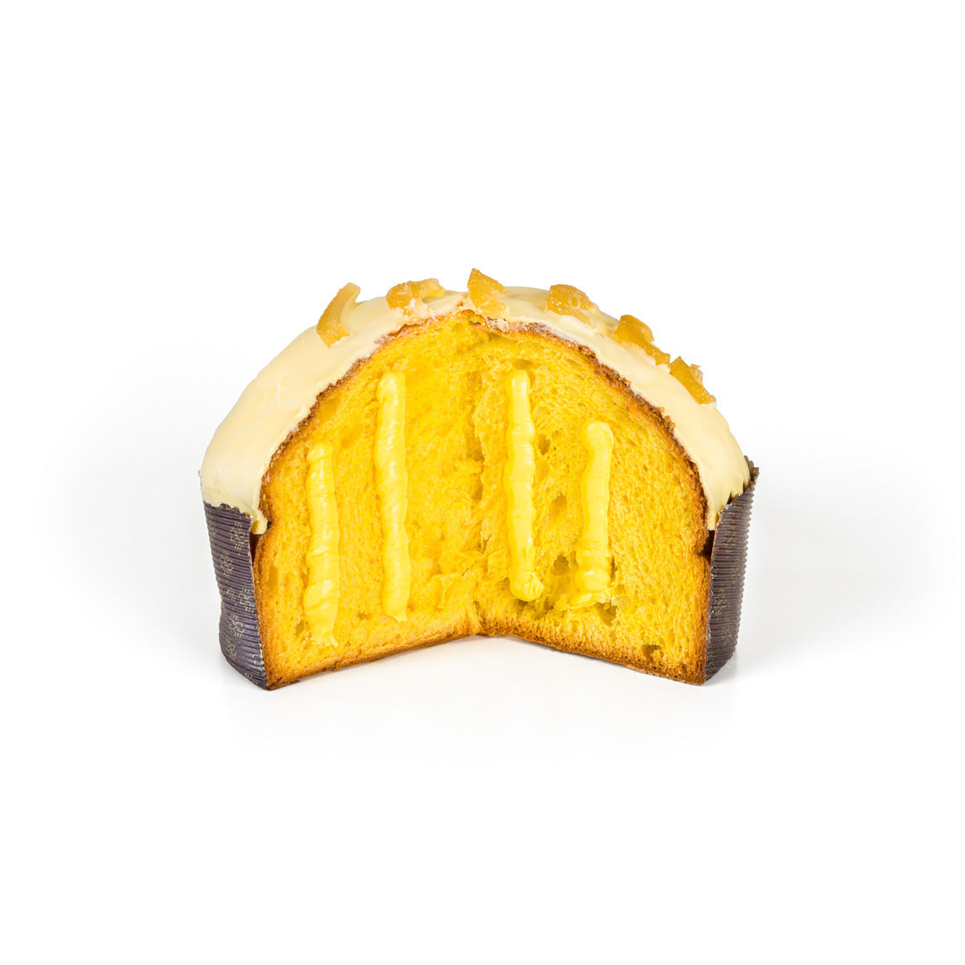 Panettone Artigianale Farcito con Crema di Limone di Sicilia aperto – dettaglio