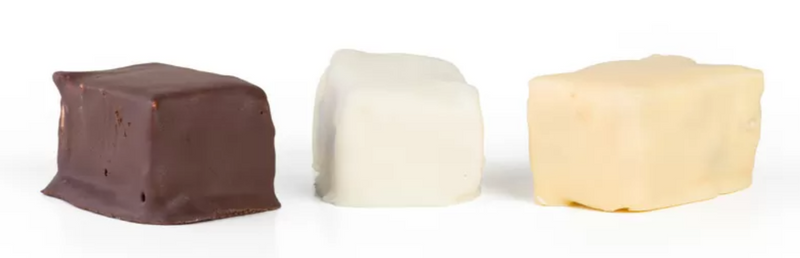 Torroncini Ricoperti di Cioccolato Fondente, Bianco e agli Agrumi